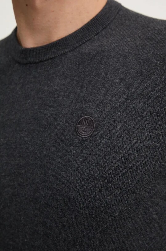Svetr z vlněné směsi North Sails 699773 šedá