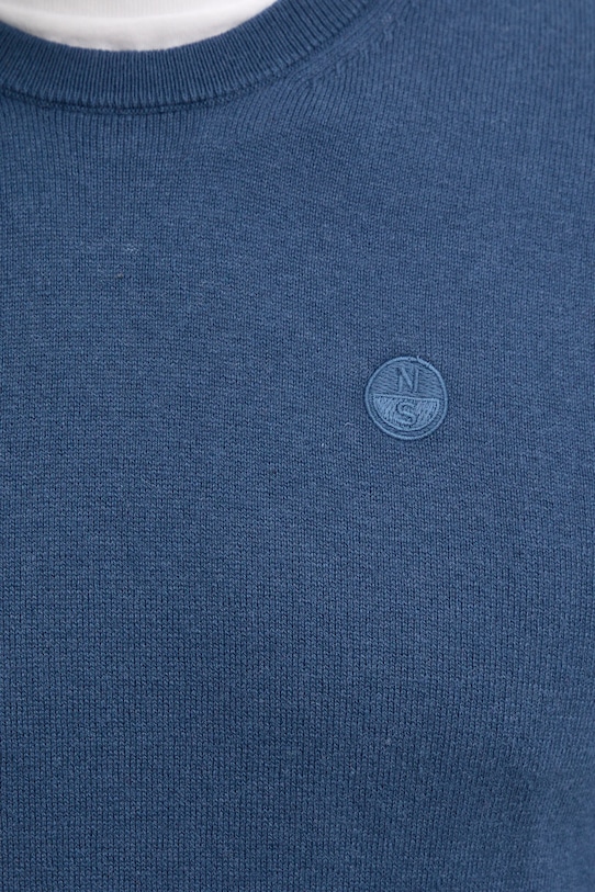 North Sails sweter z domieszką wełny 699773 niebieski