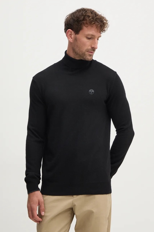 North Sails pulover din amestec de lana grosime medie negru 699777