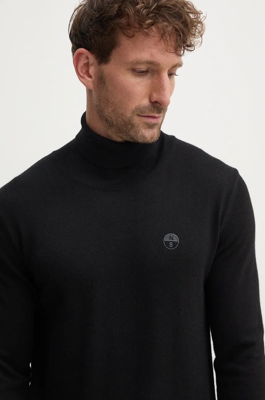 North Sails pulover din amestec de lana negru 699777
