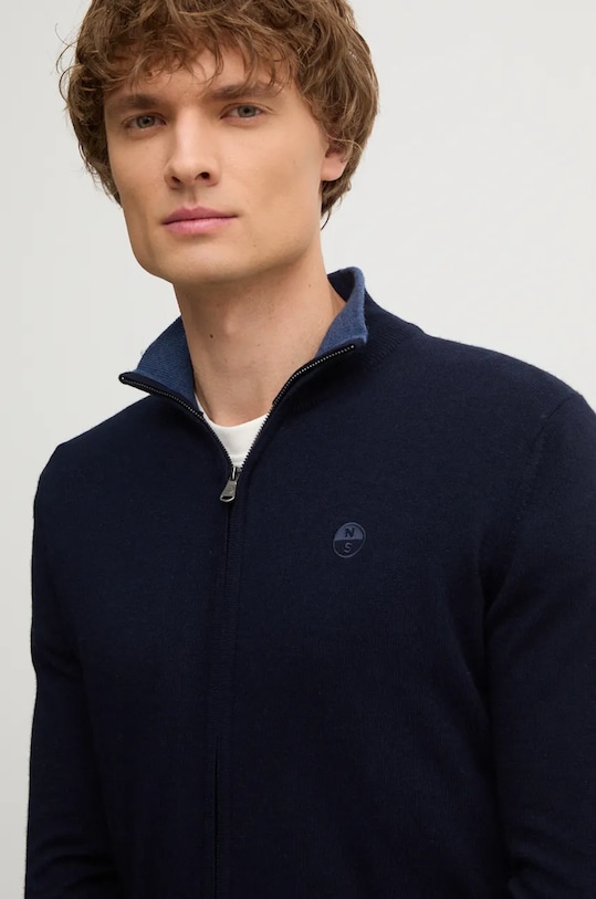 North Sails kardigan z domieszką wełny granatowy 699779