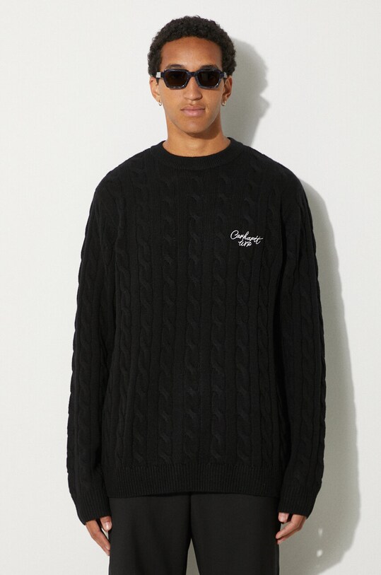 Carhartt WIP wool jumper Signature Sweater medium thickness black I033885.K02XX