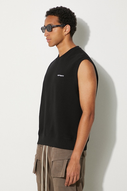 Carhartt WIP kamizelka bawełniana Script czarny I033907.0D2XX
