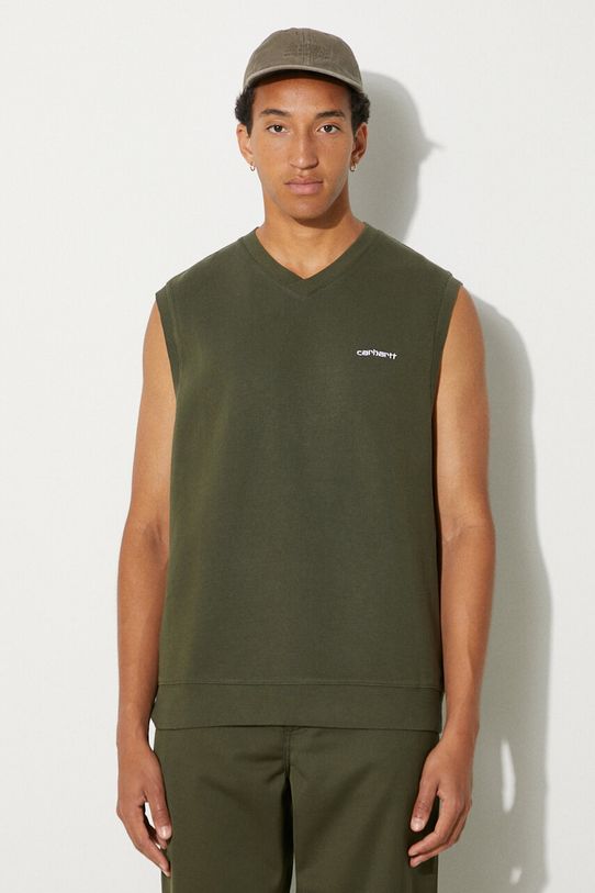 Pamučni prsluk Carhartt WIP Script V-Neck Vest Sweat