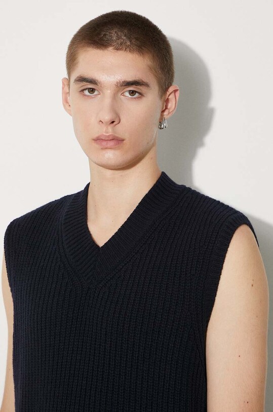 Carhartt WIP gilè in lana Marlon Vest Sweater I033909.1CXX blu navy