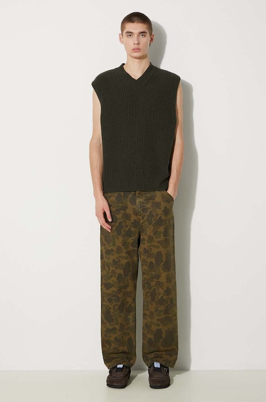 Vlněná vesta Carhartt WIP Marlon Vest Sweater I033909.666XX zelená AW24