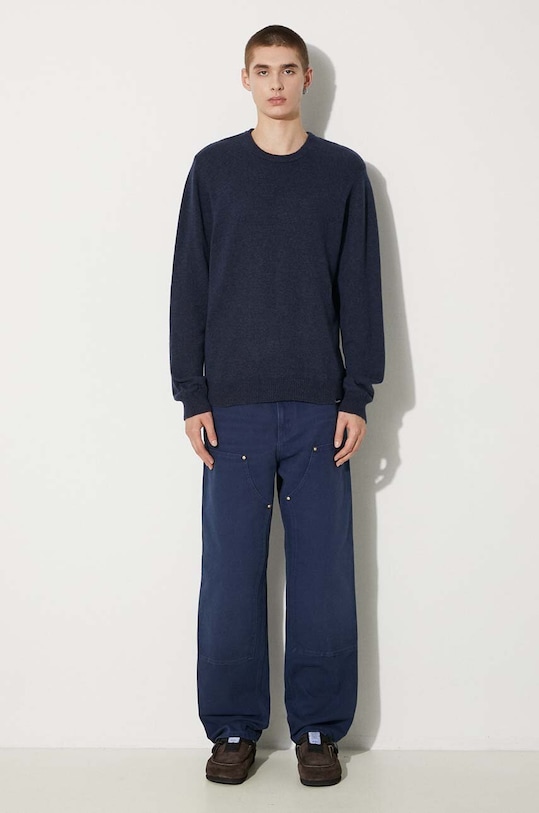 Вовняний светр Carhartt WIP Alten Sweater I033917.2FHXX темно-синій AW24
