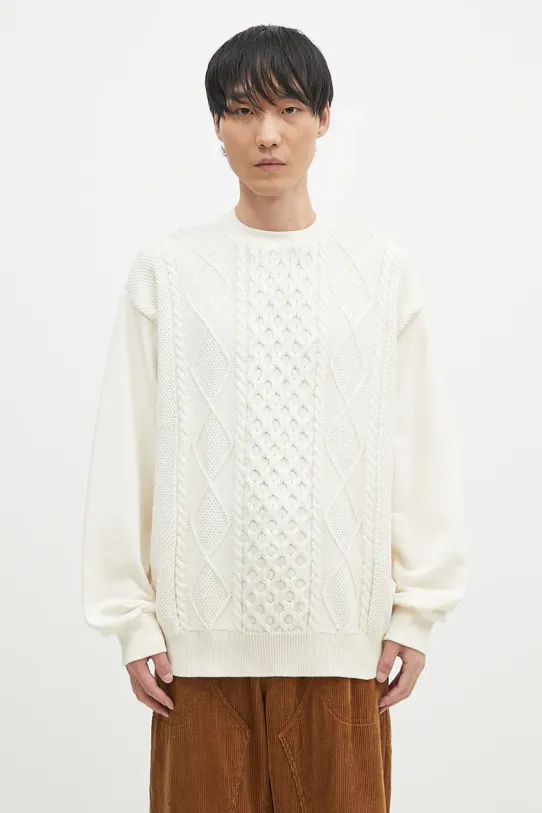 Bavlnený sveter Carhartt WIP Tridon jednofarebný béžová I034033.05XX