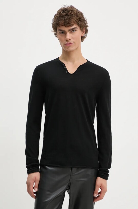 Шерстяной свитер ZADIG&VOLTAIRE тонкий чёрный KMSW00683