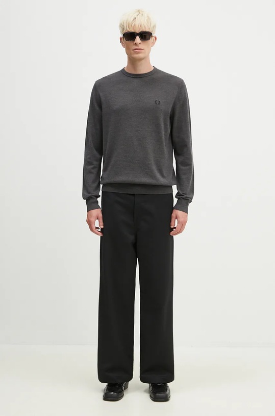 Fred Perry woolen jumper Classic Crew Neck Jumper K9601.R85 gray