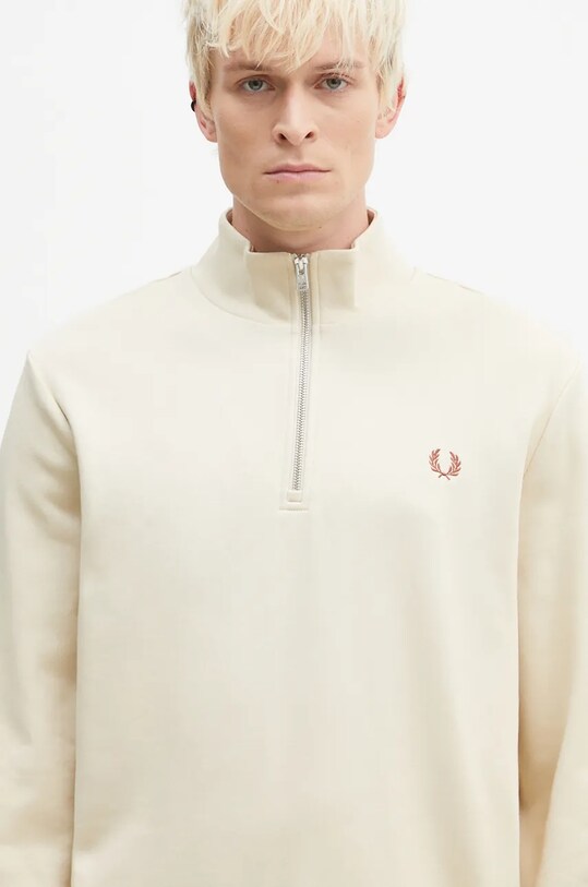 Fred Perry cotton sweatshirt Half Zip Sweatshirt beige M3574.W69