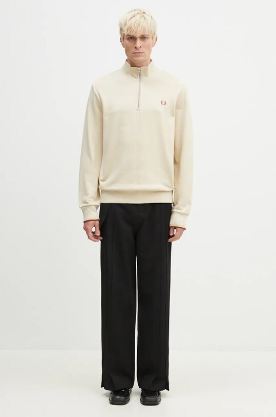 Fred Perry cotton sweatshirt Half Zip Sweatshirt M3574.W69 beige