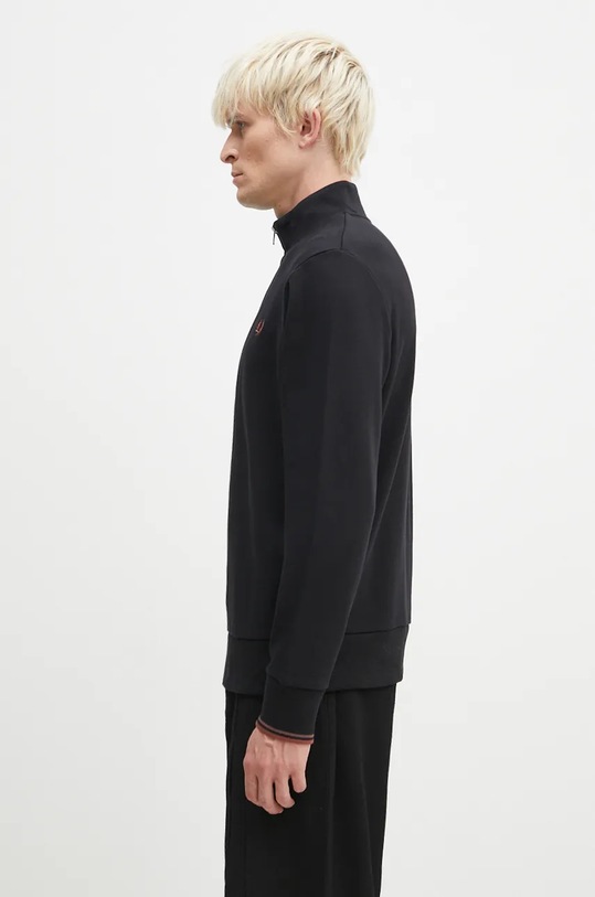 Pamučna dukserica Fred Perry Half Zip Sweatshirt M3574.X56 crna AW24