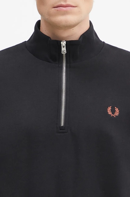 Pamučna dukserica Fred Perry Half Zip Sweatshirt crna M3574.X56