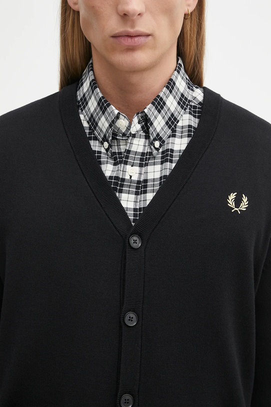 Fred Perry kardigan z wełną Classic Cardigan czarny K9551.198