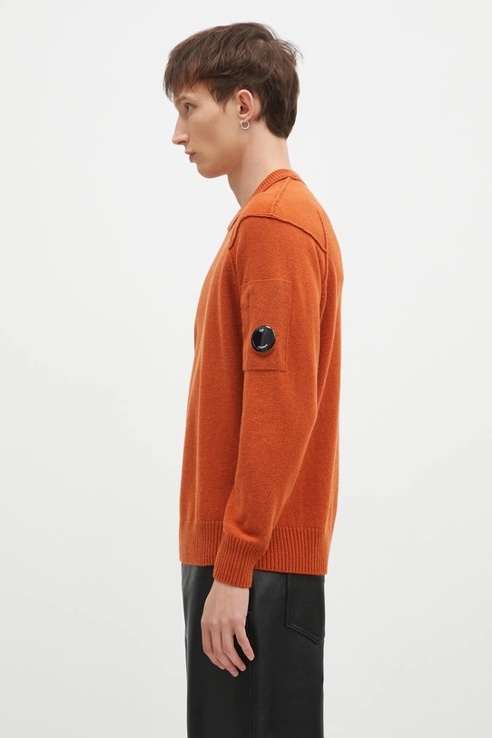 Вовняний светр C.P. Company Lambswool GRS Crew Neck Kinit 17CMKN047A110149A помаранчевий AW24
