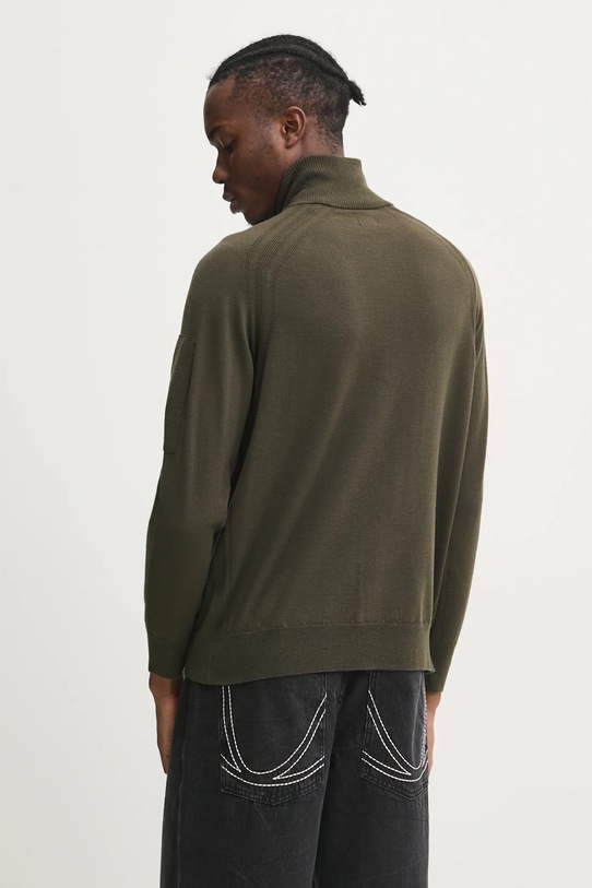 Одяг Вовняний светр C.P. Company Extra Fine Merino Wool Half Zipped Knit 17CMKN193A005528A зелений