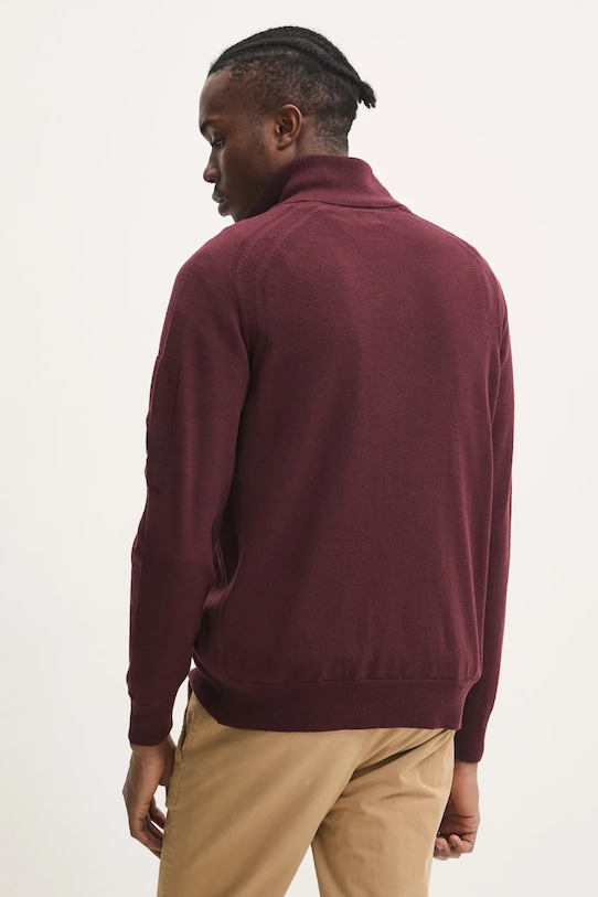 Одяг Вовняний светр C.P. Company Extra Fine Merino Wool Half Zipped Knit 17CMKN193A005528A бордо