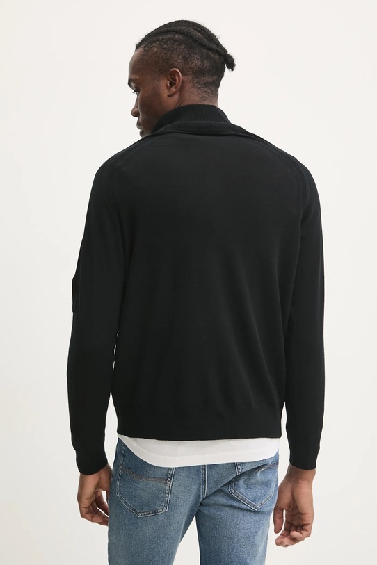 Одяг Вовняний светр C.P. Company Extra Fine Merino Wool Half Zipped Knit 17CMKN193A005528A чорний