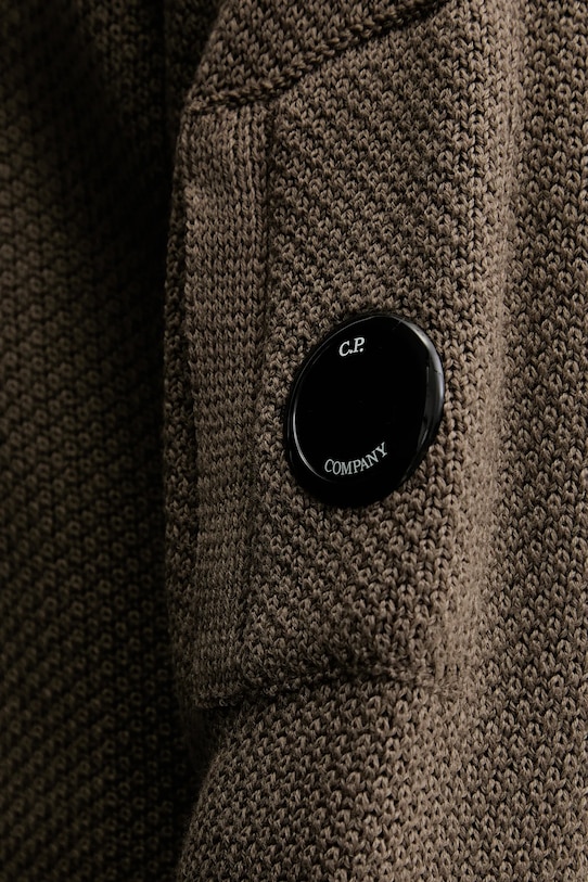 C.P. Company sweter wełniany Knitwear Crew Neck In Re-Wool 17CMKN228A006595A beżowy