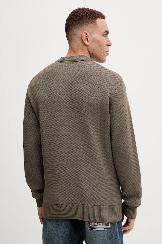 Ρούχα Μάλλινο πουλόβερ C.P. Company Knitwear Crew Neck In Re-Wool 17CMKN228A006595A καφέ