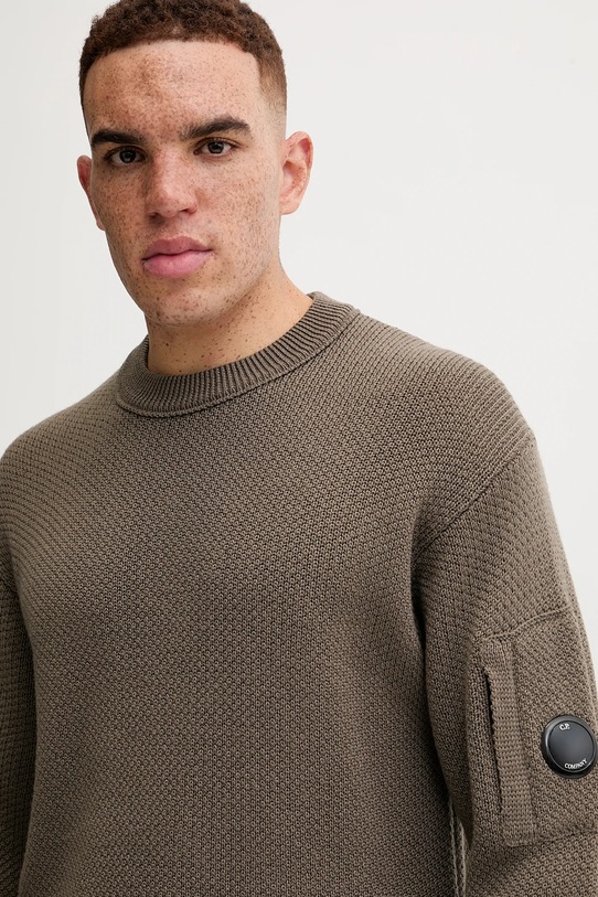 Μάλλινο πουλόβερ C.P. Company Knitwear Crew Neck In Re-Wool καφέ 17CMKN228A006595A