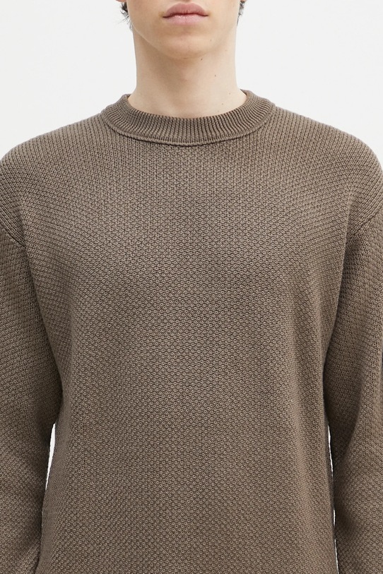 Vlněný svetr C.P. Company Knitwear Crew Neck In Re-Wool 17CMKN228A006595A hnědá