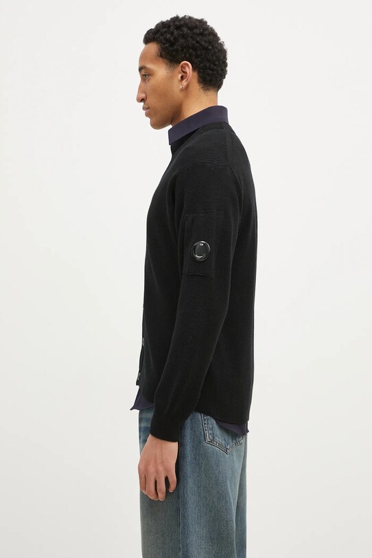 Vuneni kardigan C.P. Company Knitwear Cardigan In Re-Wool 17CMKN253A006595A crna AW24