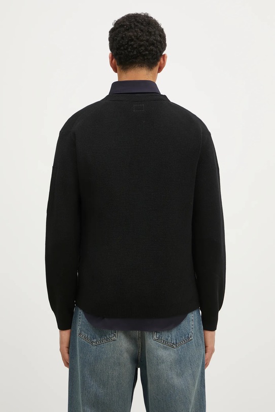 Odzież C.P. Company kardigan wełniany Knitwear Cardigan In Re-Wool 17CMKN253A006595A czarny