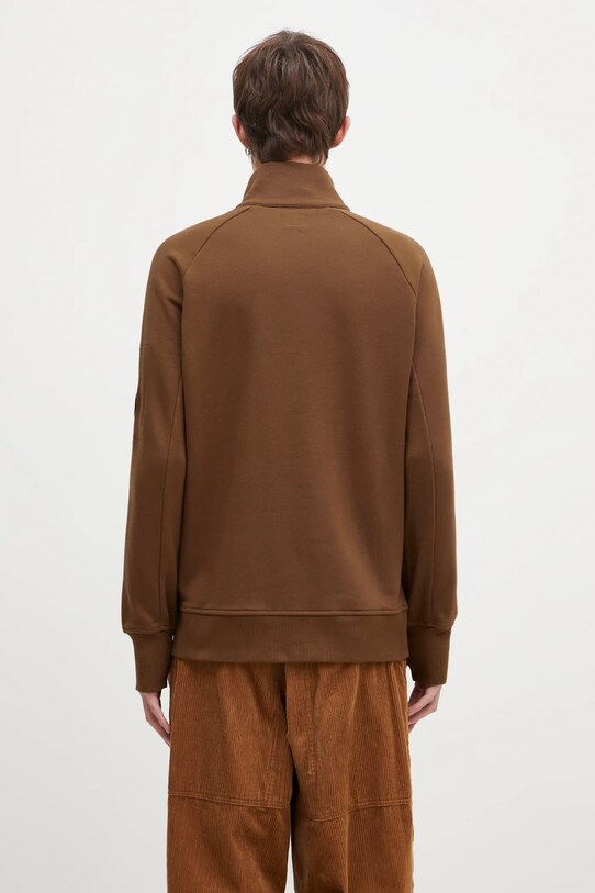 Abbigliamento C.P. Company felpa in cotone Diagonal Raised Fleece Half Zipped Sweatshirt 17CMSS027A005086W arancione