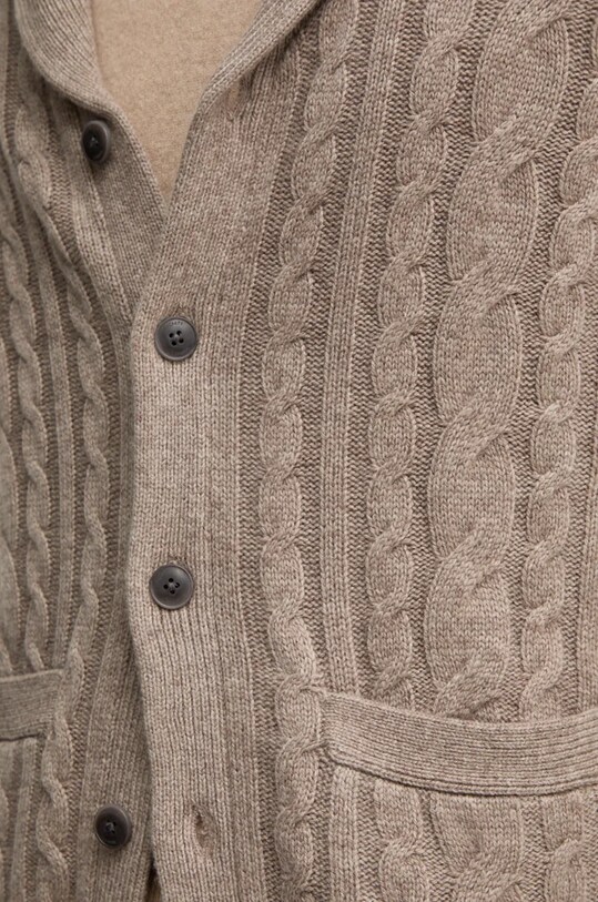 Hackett London kardigan wełniany HM703218 beżowy