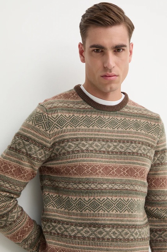 Vlnený sveter Hackett London béžová HM703221