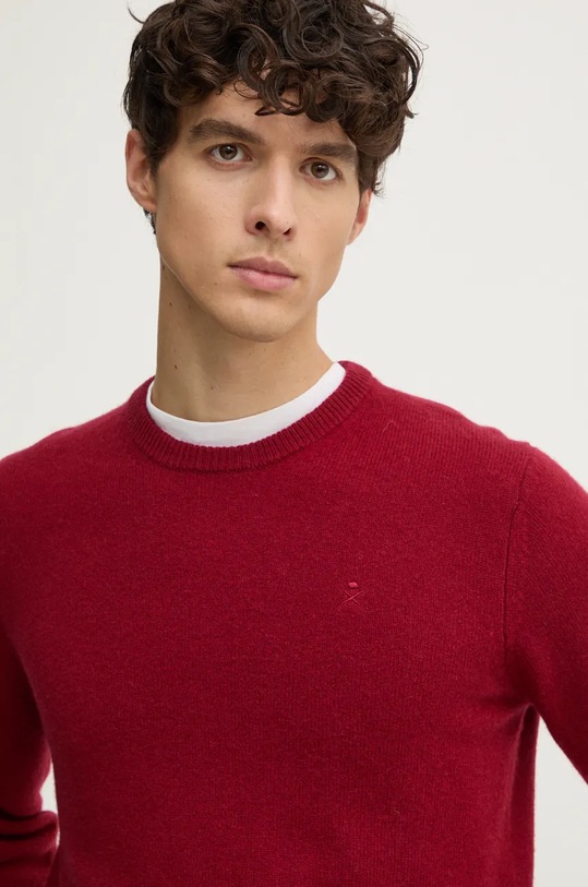 Hackett London sweter wełniany bordowy HM703237
