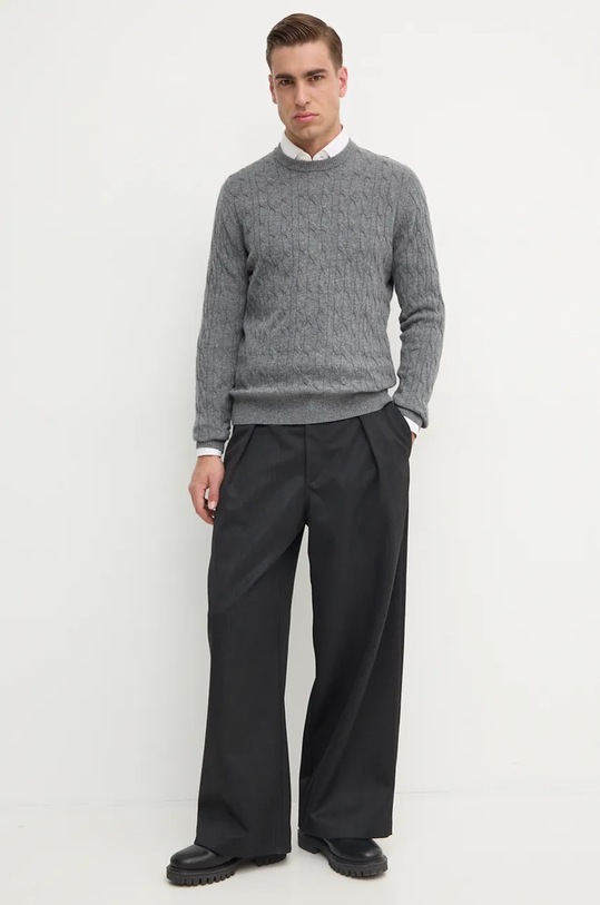 Hackett London pulover de lana HM703241 gri AW24