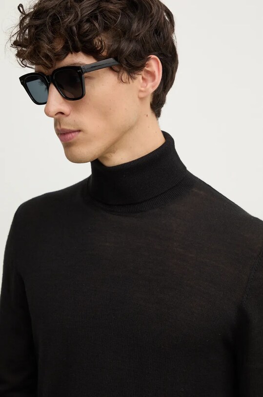 Hackett London pulover de lana negru HM703264