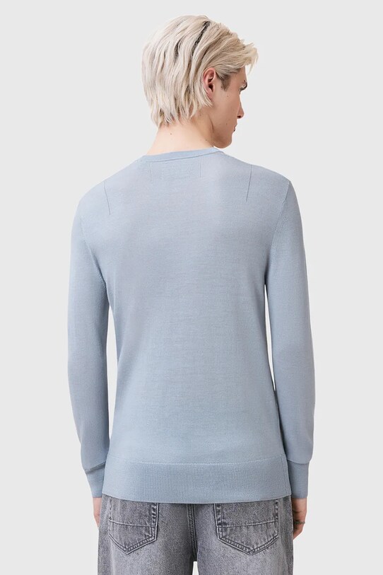 AllSaints sweter wełniany MODE niebieski M002KZ