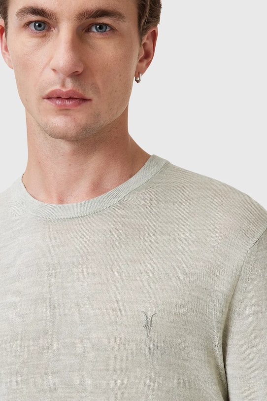 Vlněný svetr AllSaints MODE M002KZ zelená AW25