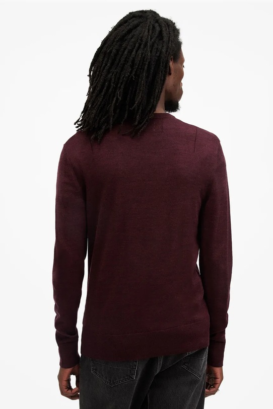 Odzież AllSaints sweter wełniany MODE M002KZ bordowy