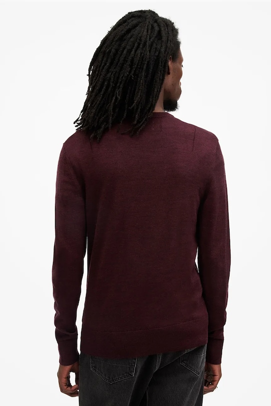 Odzież AllSaints sweter wełniany MODE M002KZ bordowy