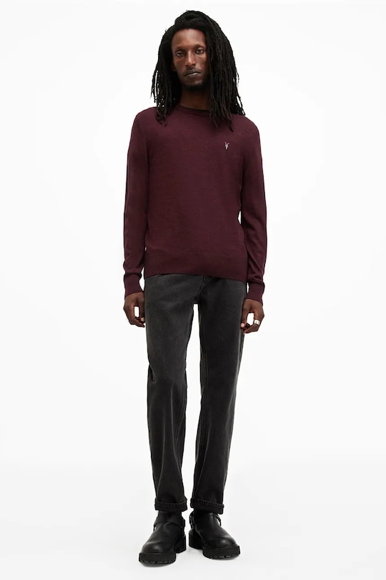 AllSaints sweter wełniany MODE bordowy M002KZ