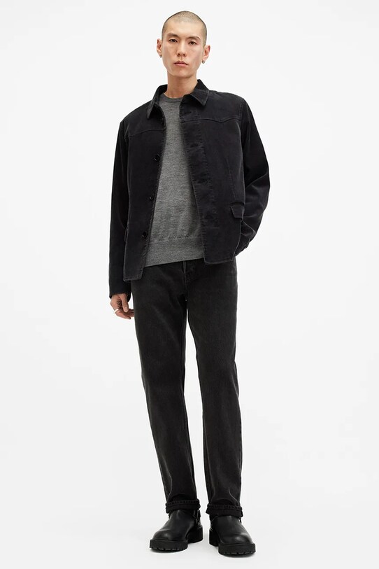 Шерстяной свитер AllSaints MODE M002KZ серый