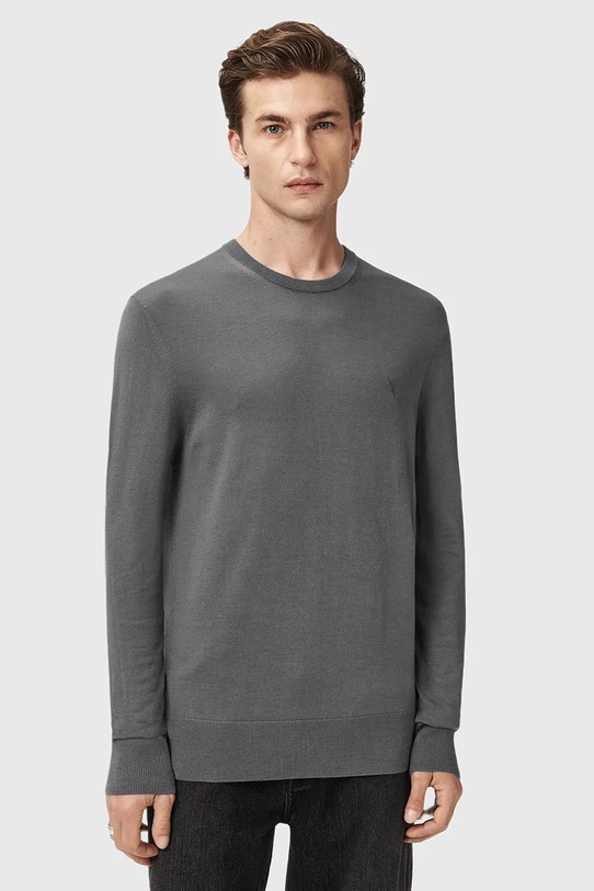 Шерстяной свитер AllSaints MODE серый M002KZ