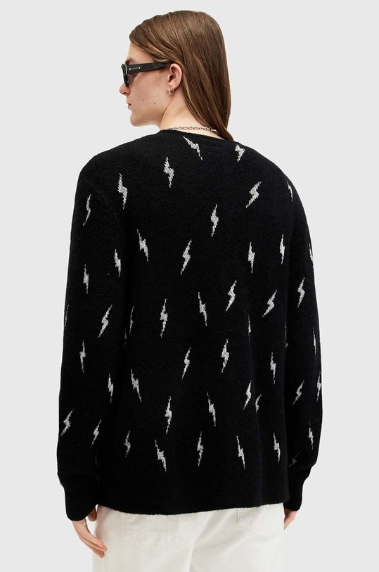 Odzież AllSaints kardigan z wełną ZAP M018KB czarny