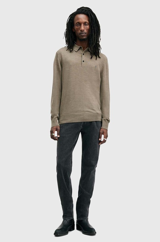 AllSaints pulover de lana MODE MERINO verde M085KB