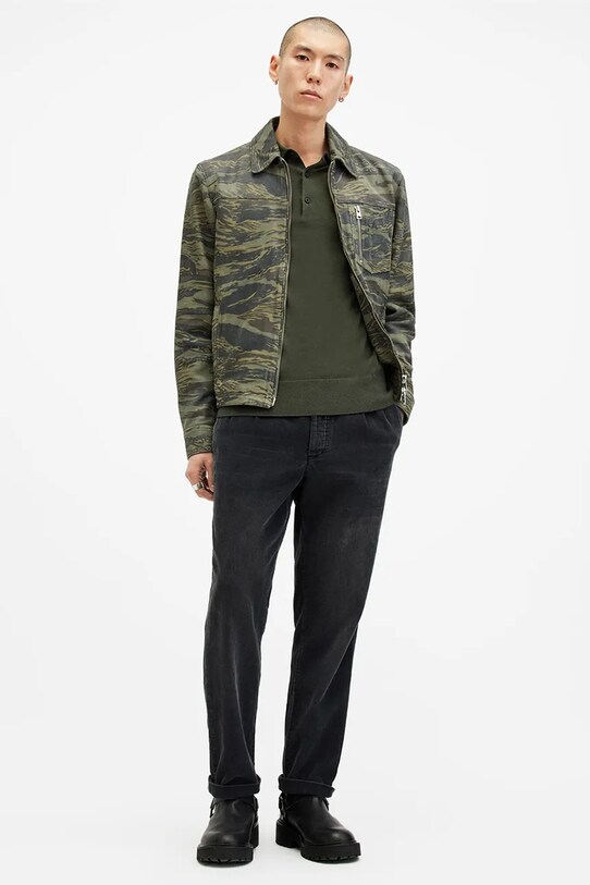 Шерстяной свитер AllSaints MODE MERINO M085KB зелёный