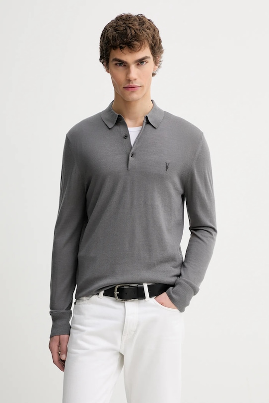 AllSaints gyapjú pulóver MODE MERINO gyapjú szürke M085KB