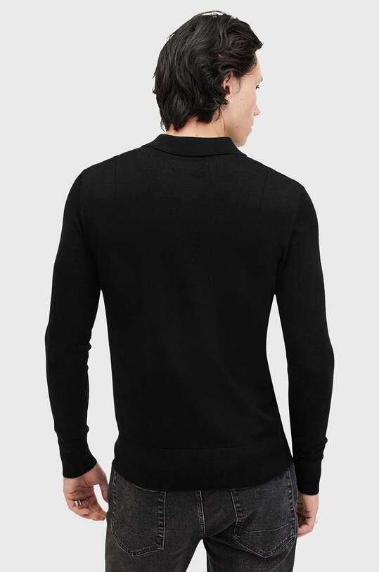 Vlněný svetr AllSaints MODE MERINO M085KB černá