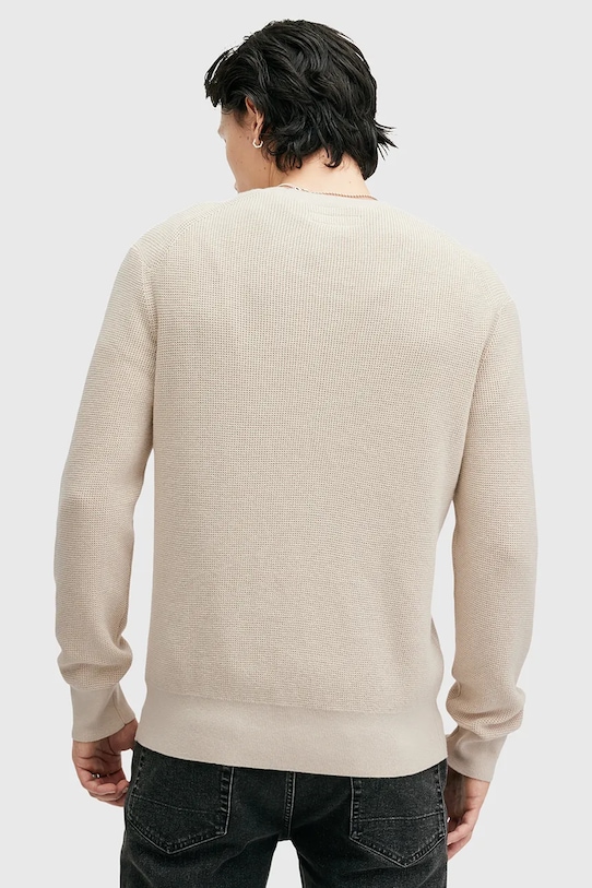 AllSaints sweter z domieszką wełny ASPEN CREW beżowy M089KB