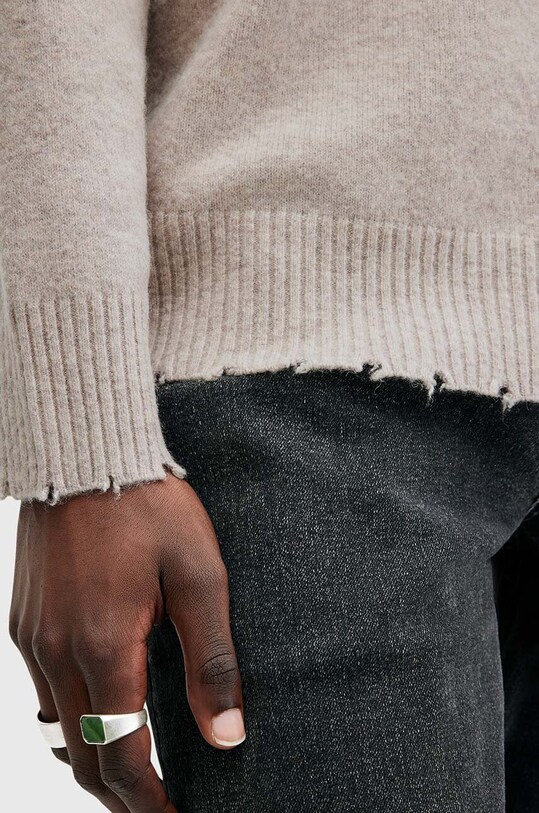 Odzież AllSaints sweter z wełną LUKA CREW M093KB beżowy