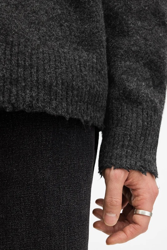 Odzież AllSaints sweter z wełną LUKA CREW M093KB czarny